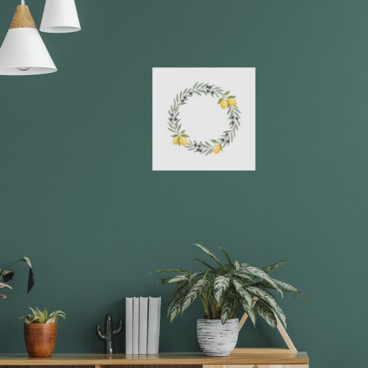 Citroen Botanische Krans Poster (Woonkamer 1)