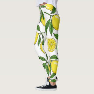 Citroen Botanische Naadloos – Hand getrokken Leggings