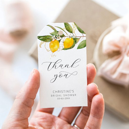 Citroen Bruiloft Bridal Shower Bedankbriefjes Cadeaulabel