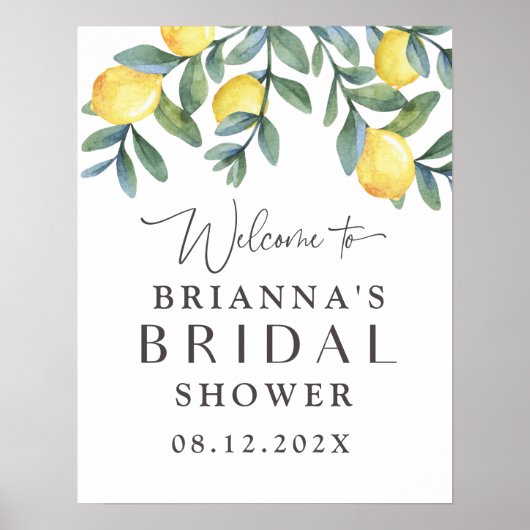 Citroen Bruiloft Bridal Shower Welkom Poster (Voorkant)