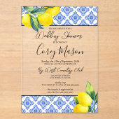 Citroen bruiloft douche acryl uitnodigingen (Voorkant)