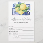 Citroen - Bruiloft Feest Advies en Wensen Briefpapier (Voorkant)