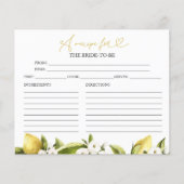 Citroen Bruiloft Feest Recept Kaarten (Voorkant)