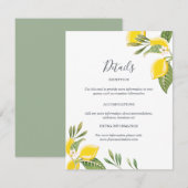 Citroen Bruiloft Gast Informatie Kaart Invoegen Ci (Voorkant / Achterkant)