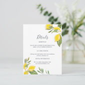 Citroen Bruiloft Gast Informatie Kaart Invoegen Ci (Staand voorkant)