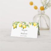 Citroen bruiloft maaltijd keuze & tafel nummer plaatskaartje (Achterkant)