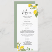 Citroen bruiloft Menu Foliage Elegant Citrus Rusti (Voorkant / Achterkant)