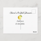 Citroen bruiloft moderne eenvoudig minimalistisch briefkaart (Achterkant)