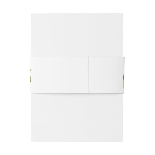 Citroen bruiloft rustiek gebladerte monogram botan uitnodigingen wikkel (Achterkant Voorbeeld)