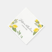 Citroen bruiloft servet botanische gepersonaliseer (Hoek)