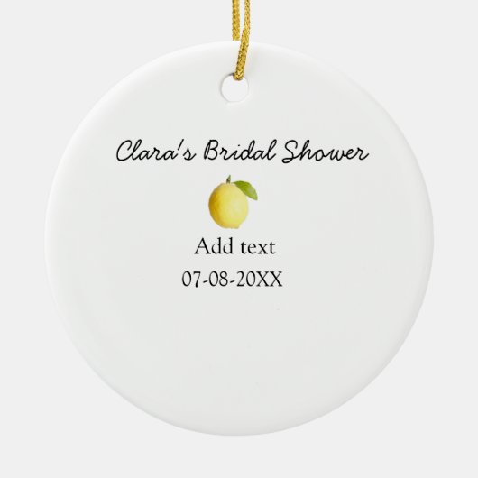 Citroen bruiloft sober minimalistisch rustiek b keramisch ornament (Voorkant)