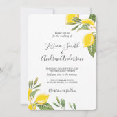 Citroen bruiloft uitnodiging Boheemse bloemen Citr (Voorkant)