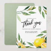 Citroen bruiloft Waterverf Bedankkaart (Voorkant / Achterkant)