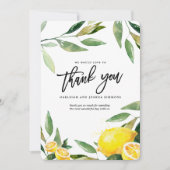 Citroen bruiloft Waterverf Bedankkaart (Voorkant)