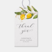 Citroen Bruiloftsfeest Bedankt Cadeautags Cadeaulabel (Voorkant)