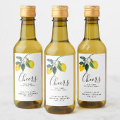 Citroen Bruiloftsfeest Decoratie, Mini Wijn Etiket (Flessen)