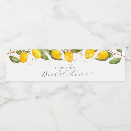 Citroen Bruiloftsfeest in de Zomer Waterfles Etiket (Enkel label)