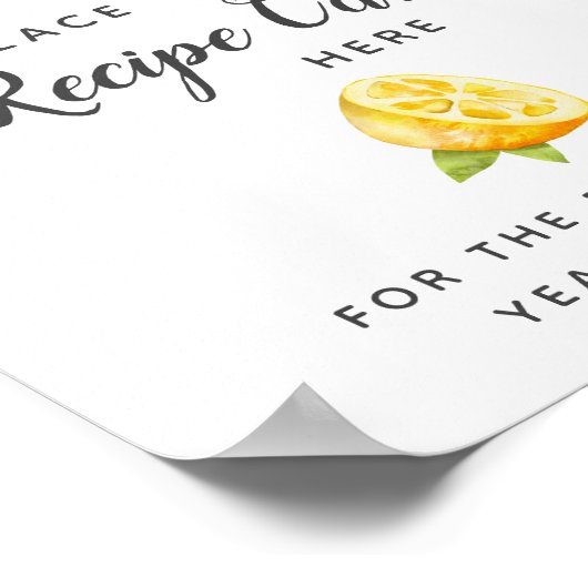 Citroen Bruiloftsfeest Laat Receptkaart Hier Bord Poster (Hoek)