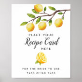 Citroen Bruiloftsfeest Laat Receptkaart Hier Bord Poster (Voorkant)