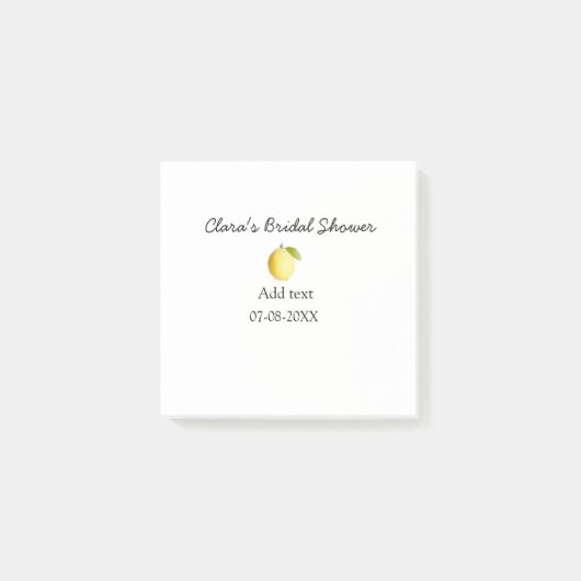Citroen bruiloftsfeest modern simpel minimalistisc post-it® notes (Voorkant)