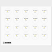 Citroen bruiloftsfeest modern simpel minimalistisc ronde sticker (Vel)