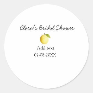 Citroen bruiloftsfeest modern simpel minimalistisc ronde sticker