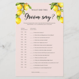 Citroen bruiloftsfeest Wat de bruidegom zei spel