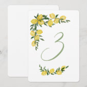 Citroen Bruiloftsontbijt Tafel Nummer Drie Kaart (Voorkant / Achterkant)