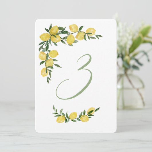 Citroen Bruiloftsontbijt Tafel Nummer Drie Kaart (Staand voorkant)