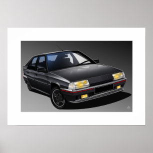 Citroen BX 16V, geïllustreerd Poster