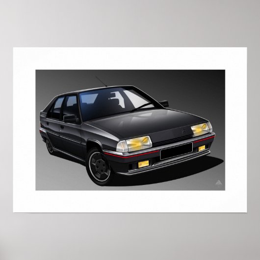 Citroen BX 16V Illustratief Poster (Voorkant)