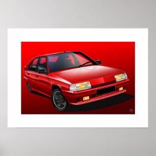 Citroen BX 16V Illustratief Poster