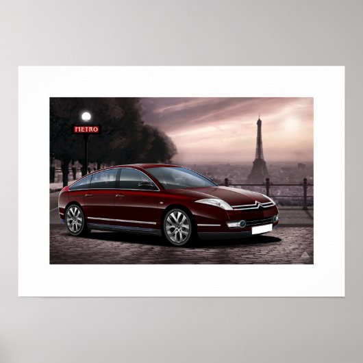 Citroen C6 Poster Illustratie (Voorkant)