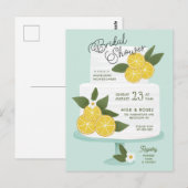 Citroen cake bruids douche uitnodiging (Voorkant / Achterkant)