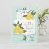 Citroen cake bruids douche uitnodiging (Staand voorkant)