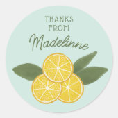 Citroen cake bruids douche uitnodiging ronde sticker (Voorkant)