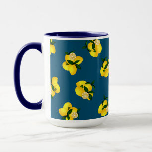 Citroen Chic Donkerblauw Ontwerp Mok
