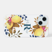 Citroen Chic Monogram Wit iPhone 15 Case (Achterkant horizontaal)