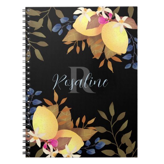 Citroen Chic Monogram Zwart Notitieboek (Voorkant)