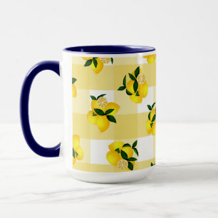 Citroen Chic Yellow Gingham Mok