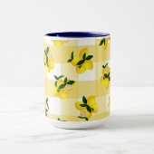 Citroen Chic Yellow Gingham Mok (Midden)