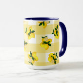 Citroen Chic Yellow Gingham Mok (Voorkant rechts)