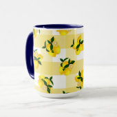 Citroen Chic Yellow Gingham Mok (Voorkant links)