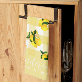 Citroen Chic Yellow Gingham Theedoek