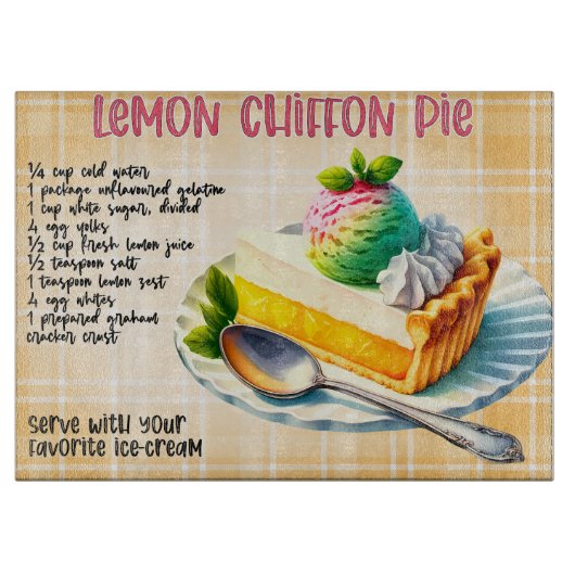 Citroen Chiffon Pie Recept Snijplank (Voorkant)