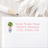 Citroen Chinoiserie Roze Topiary Etiket (Insitu)