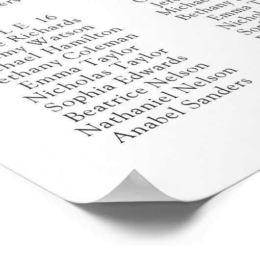 Citroen Citrus 20 Tafel Bruiloft Zitkaarten Poster (Hoek)