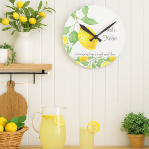 Citroen Citrus Aangepaste Keuken Wandklok