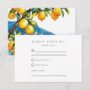 Citroen Citrus Amalfi kust bruiloft RSVP Kaartje
