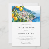 Citroen Citrus Amalfi Kust Italiaanse bruiloft Kaart (Voorkant)